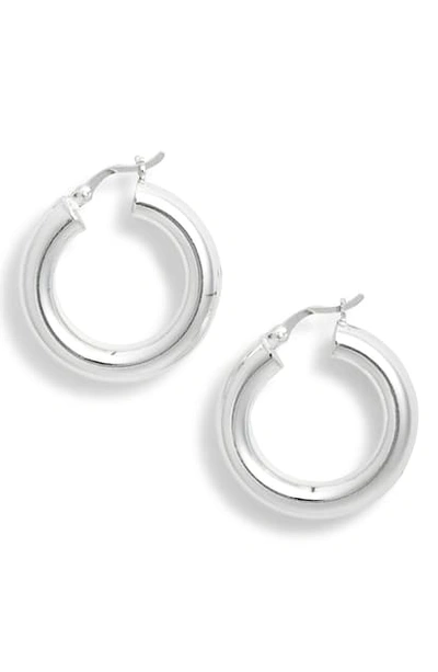 Argento Vivo Mini Tube Hoop Earrings In Silver