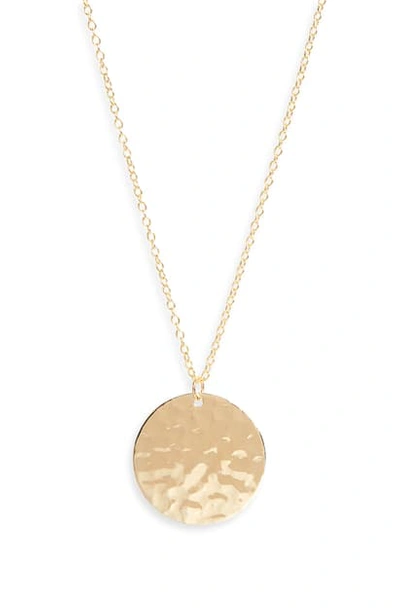 Argento Vivo Hammered Pendant Necklace In Gold