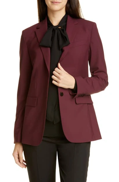 Theory Classic Stretch Wool Jacket In Mulberry