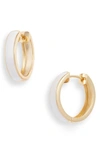 Argento Vivo Enamel Plated Hoop Earrings In Gold/ White