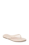 Tkees Glosses Leather Flip Flops In Whipped Cream