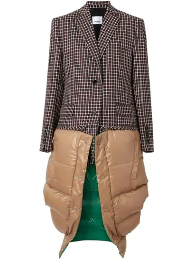 Burberry Tartan Wool Tailored Jacket With Detachable Gilet In Red