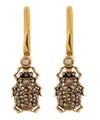 ALEXANDER MCQUEEN Gold-Tone Crystal Beetle Drop Earrings,5057865829357