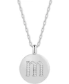 ALEX WOO CUBIC ZIRCONIA INITIAL REVERSIBLE CHARM PENDANT NECKLACE IN STERLING SILVER, ADJUSTABLE 16"-20"