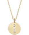 ALEX WOO SWAROVSKI ZIRCONIA INITIAL REVERSIBLE CHARM PENDANT NECKLACE IN 14K GOLD-PLATED STERLING SILVER, ADJ