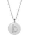 ALEX WOO SWAROVSKI ZIRCONIA INITIAL REVERSIBLE CHARM PENDANT NECKLACE IN STERLING SILVER, ADJUSTABLE 16"-20"