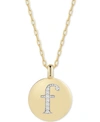 ALEX WOO SWAROVSKI ZIRCONIA INITIAL REVERSIBLE CHARM PENDANT NECKLACE IN 14K GOLD-PLATED STERLING SILVER, ADJ