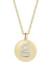 ALEX WOO SWAROVSKI ZIRCONIA INITIAL REVERSIBLE CHARM PENDANT NECKLACE IN 14K GOLD-PLATED STERLING SILVER, ADJ