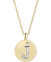 ALEX WOO SWAROVSKI ZIRCONIA INITIAL REVERSIBLE CHARM PENDANT NECKLACE IN 14K GOLD-PLATED STERLING SILVER, ADJ