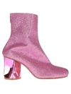 Maison Margiela Martin Margiela Glitter Ankle Boots In Rose
