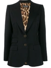 Dolce & Gabbana Black Virgin Wool Blend Single-breasted Tailored Blazer In Black