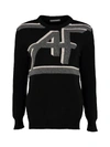 Alberta Ferretti Intarsia Wool And Cashmere Sweater In Black
