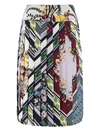 Tory Burch Floral Print Pleated Skirt In Multicolor