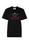 Gucci Racket Logo Cotton Jersey T-shirt In Black