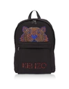 KENZO BLACK NEOPRENE NEON TIGER BACKPACK,11053420