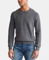 Polo Ralph Lauren Men's Cotton Textured Crewneck Sweater In Dark Grey Heather