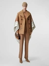 BURBERRY Straight Fit Button Detail Wool Blend Tailored Trousers