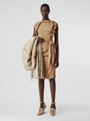 Burberry Tie Detail Tri-tone Silk Jersey Dress In Wheat