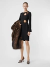 Burberry Cut-out Detail Stretch Silk Crepe Shift Dress In Black
