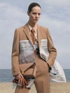 BURBERRY Mariner Print Scarf Detail Wool Blend Tailored Jacket