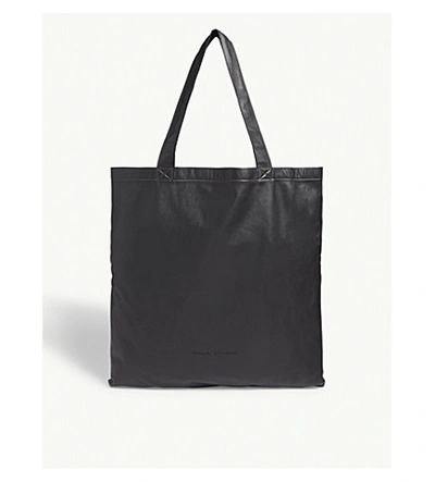 Rick Owens Signature Large Leather Tote In Black