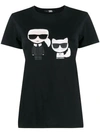 Karl Lagerfeld Karl And Choupette Ikonik T-shirt In Black