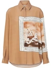 BURBERRY MONTAGE PRINT SILK OVERSIZED SHIRT