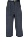 SACAI CHECKED CROPPED TROUSERS