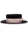 RUSLAN BAGINSKIY RIBBON-TRIMMED BOATER HAT