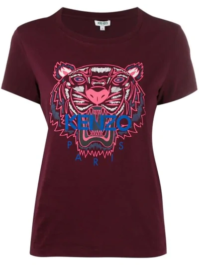 Kenzo Tiger Graphic Logo T-shirt In Bordeaux