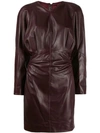 ISABEL MARANT leather ruched dress