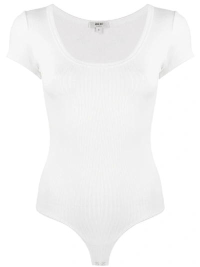 Agolde Ribbed Stretch-jersey Thong Bodysuit In White