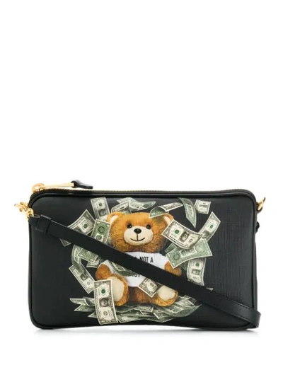 Moschino Dollar Teddy Bear Crossbody Bag In Black