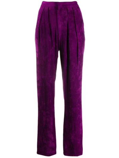 Isabel Marant Fany Pleated Corduroy Trousers In Purple
