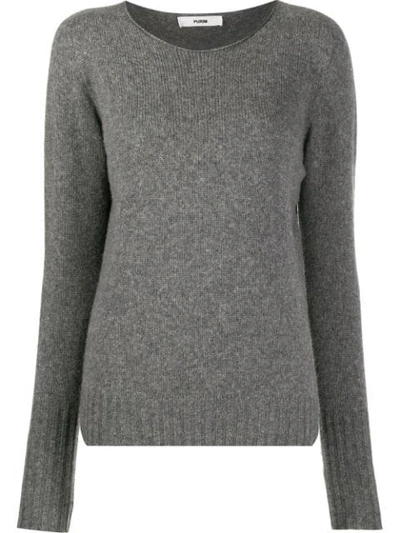 Roberto Collina Long-sleeve Fitted Jumper In Grey