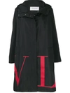 VALENTINO VLTN LOGO PRINT PARKA COAT