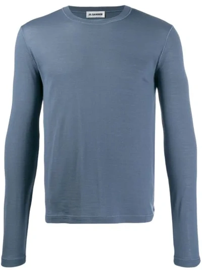 Jil Sander Crew Neck Jumper In Blue