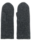 ISABEL MARANT ISABEL MARANT SPECKLED RIBBED GLOVES - 灰色