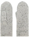ISABEL MARANT SPECKLED RIBBED MITTENS