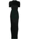 Vera Wang Short-sleeve Fitted Dress In Black