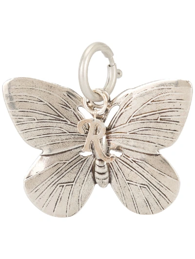 Raf Simons Butterfly Shaped Keyring In Silver