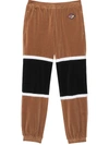 BURBERRY BURBERRY LOGO GRAPHIC STRIPED CHENILLE TRACKPANTS - 棕色
