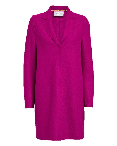 Harris Wharf London Pressed Wool Cocoon Coat In Pink-drk