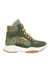 JIMMY CHOO SNEAKERS INCA LEATHER AND FABRIC COLOR GREEN MILITARY,11054168