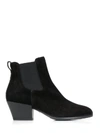 Hogan Mid Heel Ankle Boots In Black