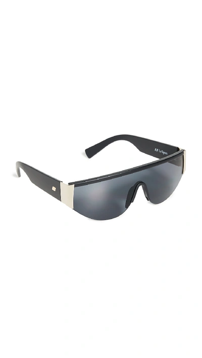 Le Specs Viper Sunglasses In Matte Black/goldsmoke Mono