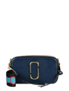 Marc Jacobs Snapshot Leather Shoulder Bag In Blue