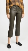THEORY CROPPED LEATHER PANTS