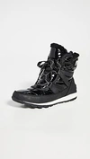 SOREL WHITNEY SHORT LACE PATENT BOOTS