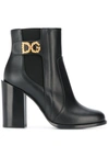 Dolce & Gabbana Rodeo 90 Leather Ankle Boots In Black